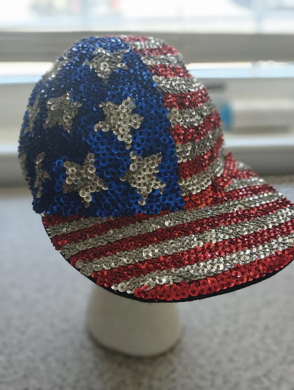 Vintage Ball cap Sequins American Flag 4th Of July - Picture 1 of 3